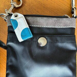 COACH Black/Sable Nylon Crossbody Bag with Adjustable Strap